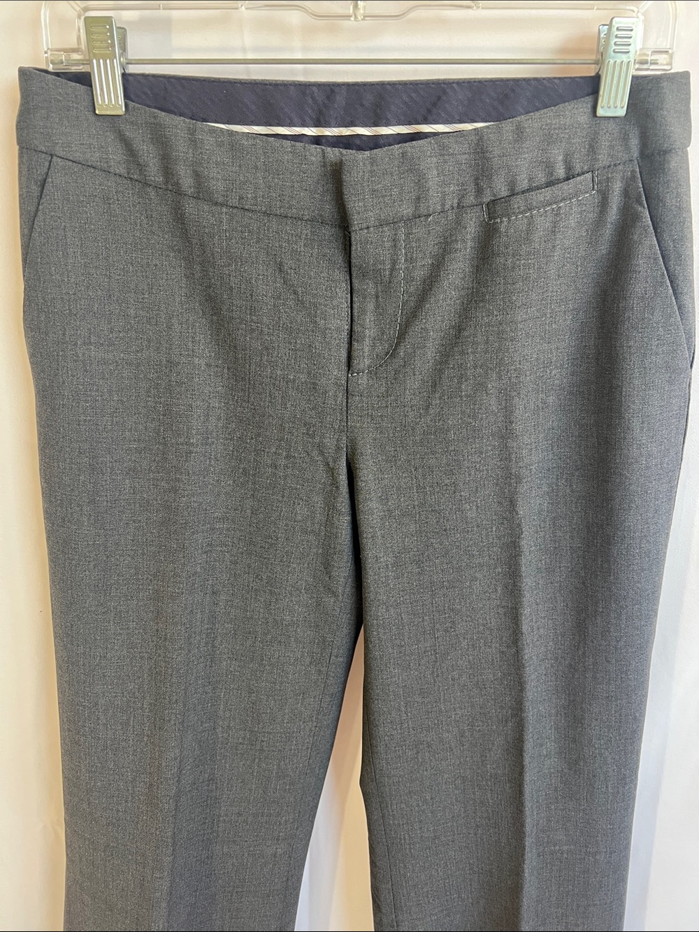 Banana Republic Martin Fit Trouser Pants Gray Lined Pleated Wool Blend Size 4